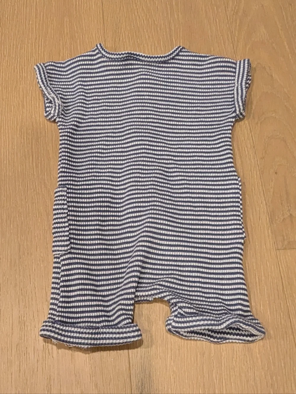 Disney Navy and White Striped Mickey & Pluto One-Piece Bodysuit